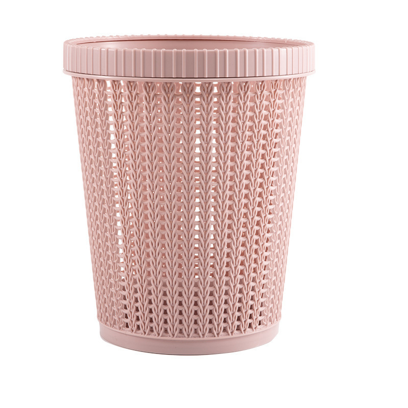 Indoor household press ring trash can living room kitchen automatic bag pull garbage bin bathroom lidless waste paper basket storage