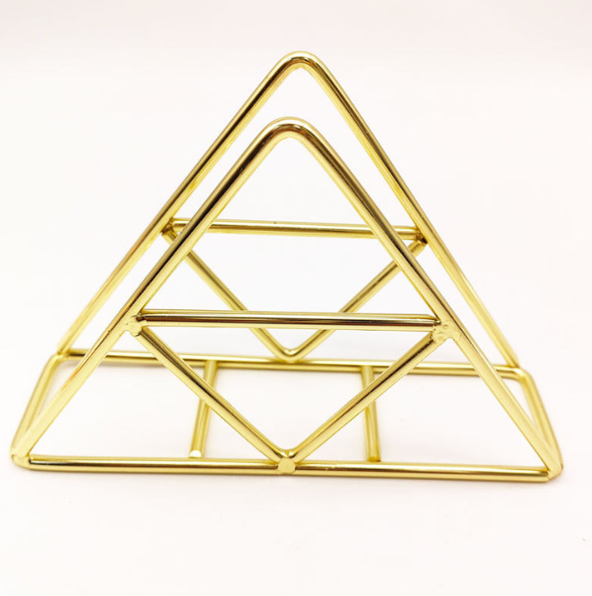 Simple Napkin Holder Iron Gold Vertical Metal Napkin Holder Triangle Coffee Restaurant Hotel Napkin Storage Rack
