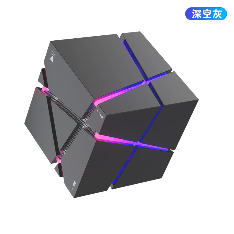 A6 Cube Wireless Bluetooth Speaker Subwoofer Mini Portable Cool Atmosphere Color Light Small Speaker