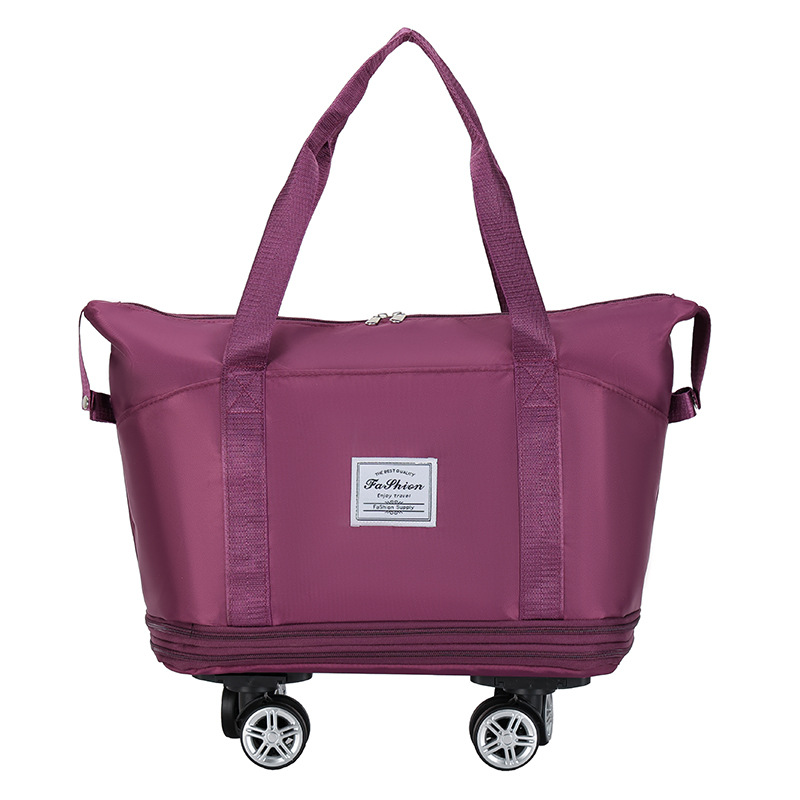 Travel bag with pulley universal wheel women large capacity foldable pull rod bag shopping storage luggage bag waterproof