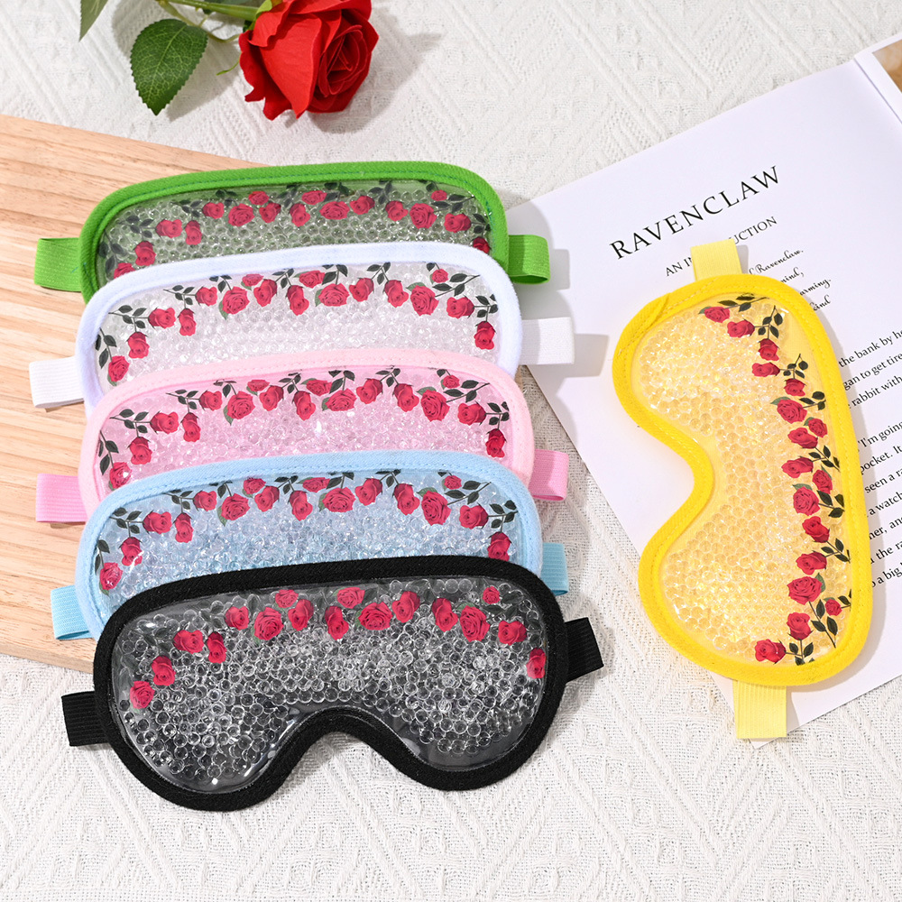 PVC gel bead ice compress eye mask, colorful adjustable elastic, cold and hot compress cooling ultra-soft eye care ice feeling