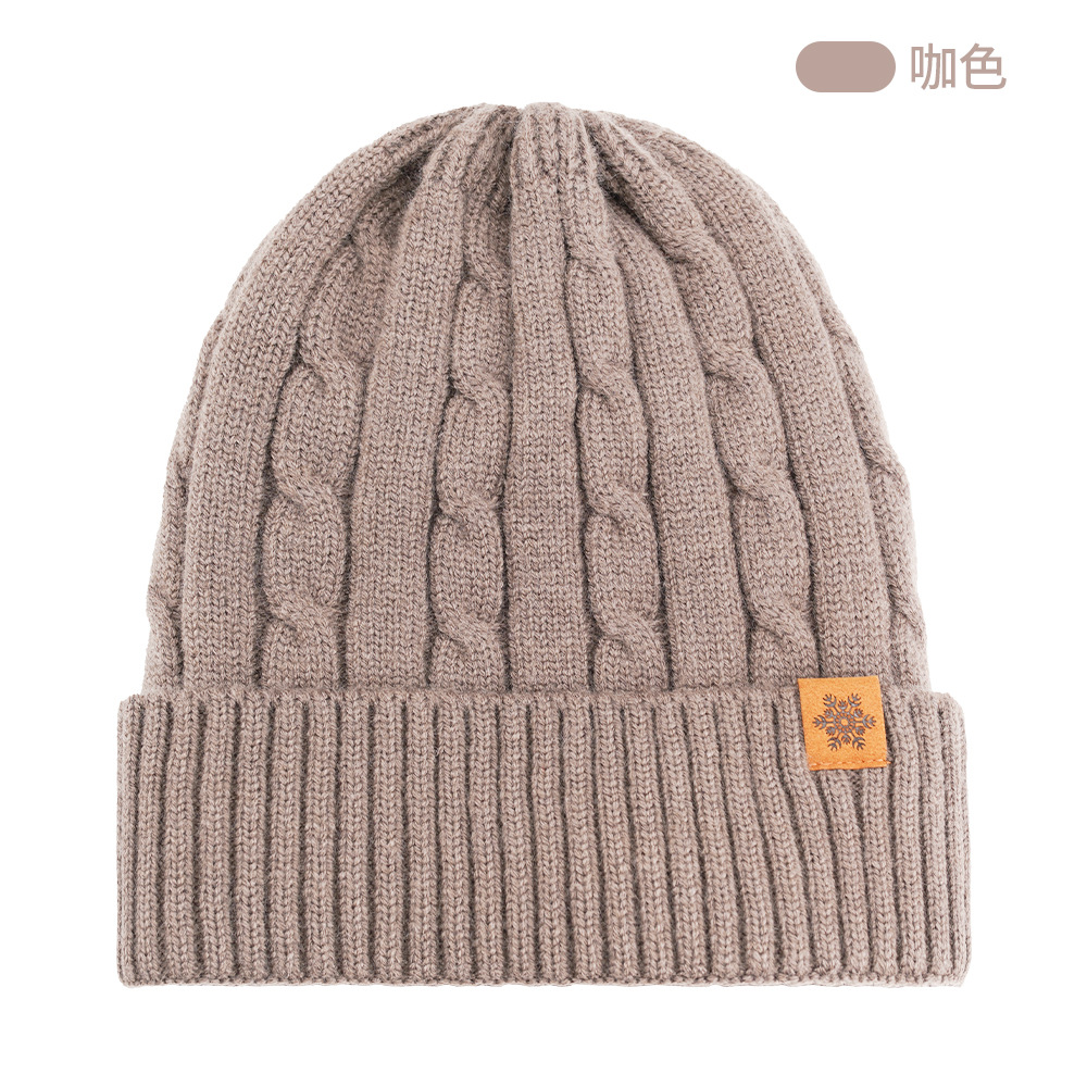 Knitted Hat Autumn Winter Women's Cold-Proof Warm Earflap Solid Color Outdoor Warm Earflap Hat