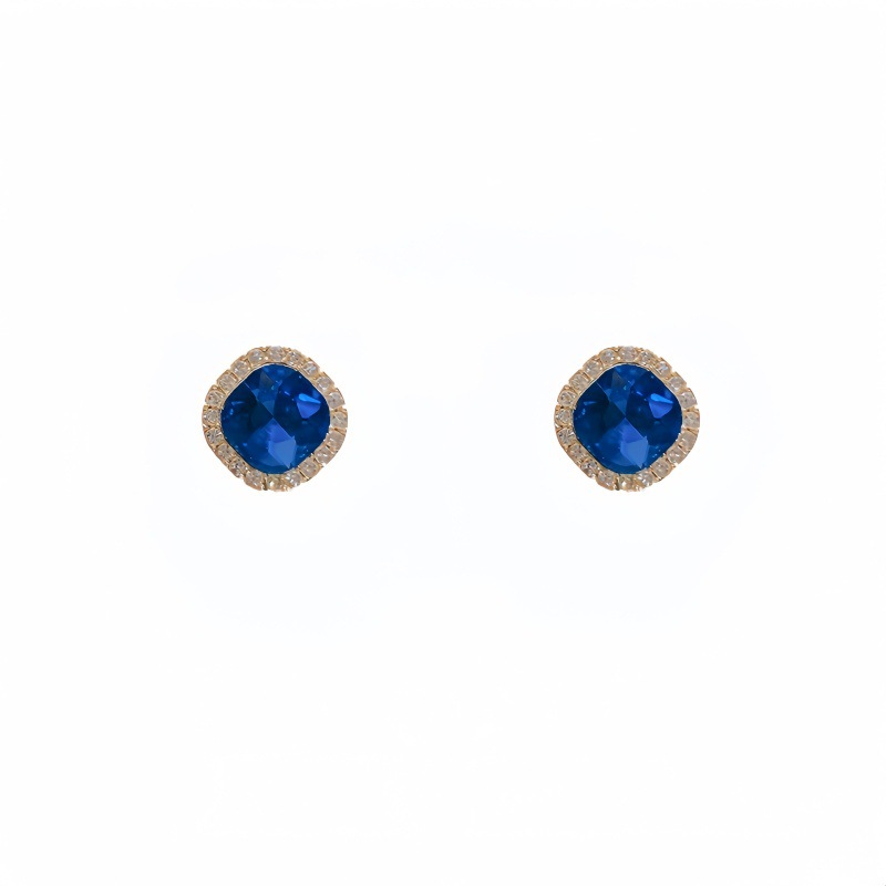 New blue crystal earrings women ear studs 2022 new ear accessories