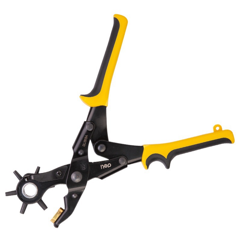 Deli belt hole puncher home use labor-saving hole punch belt pants belt watch strap bag manual hole punch tool