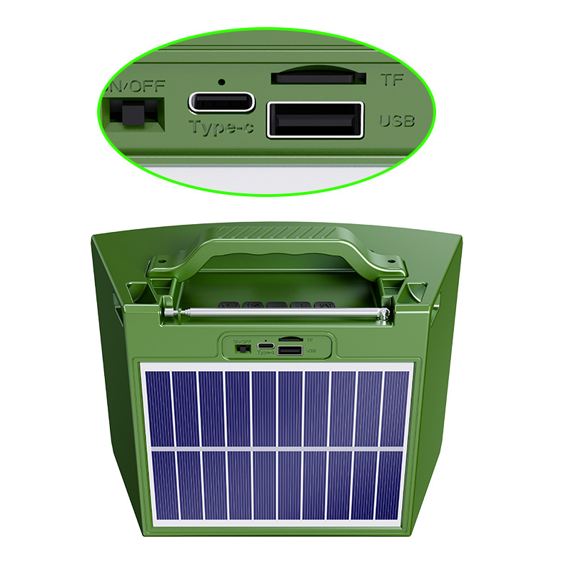 Solar Audio Bluetooth Heavy Bass Good Sound Quality Desktop Portable Convenient Speaker Stereo