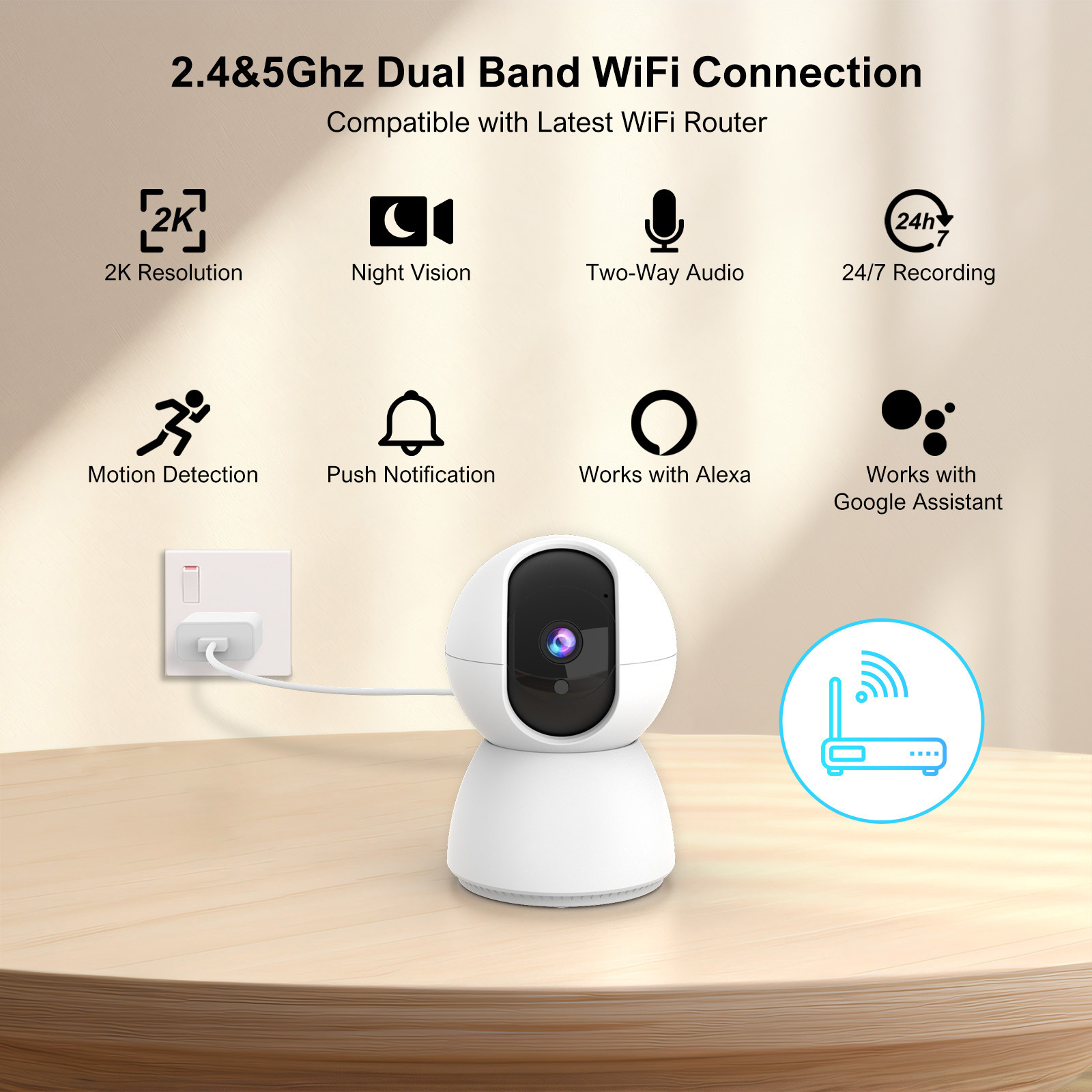 Home HD Surveillance Camera Smart Voice Intercom Tuya wifi Surveillance Pan-Tilt Camera