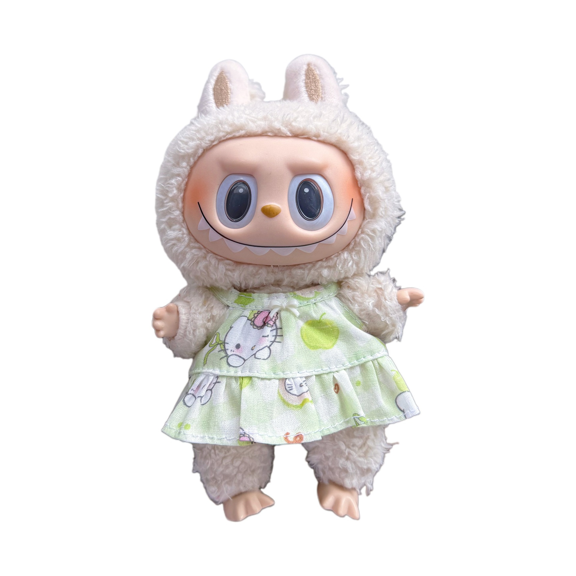 New product: Pleated ruffled dress for crying baby doll 17cm Labubu Hello Kitty dress doll clothing accessory