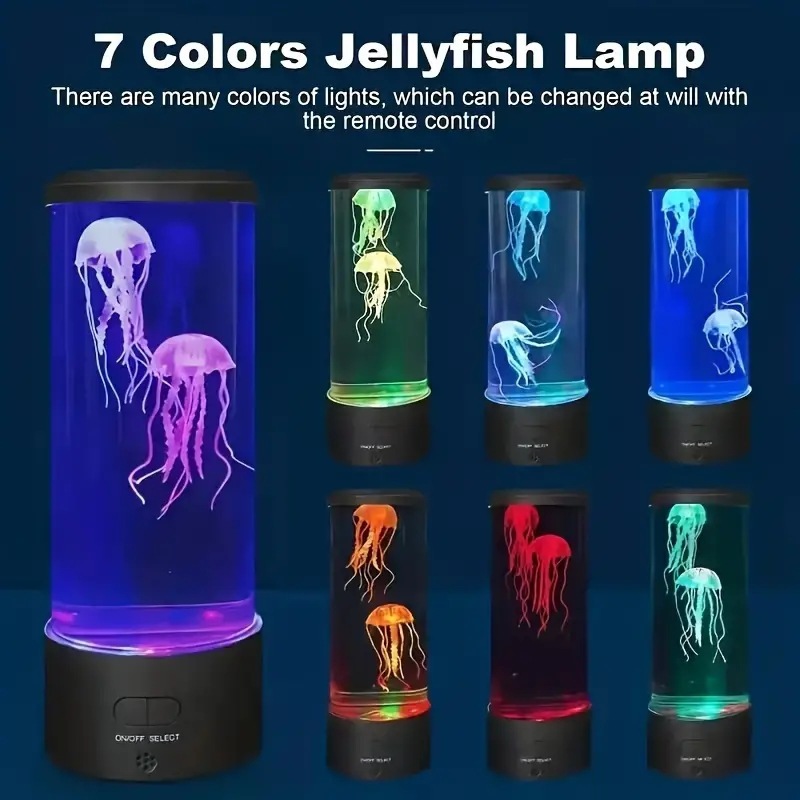 Simulated Medium Jellyfish Lamp Remote Control Color Changing USB Plug-in Night Light LED Decorative Night Light