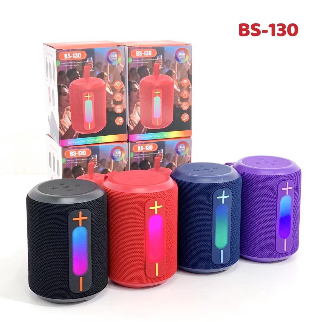 New product BS-130 portable RGB light wireless Bluetooth audio desktop mini portable card gift speaker