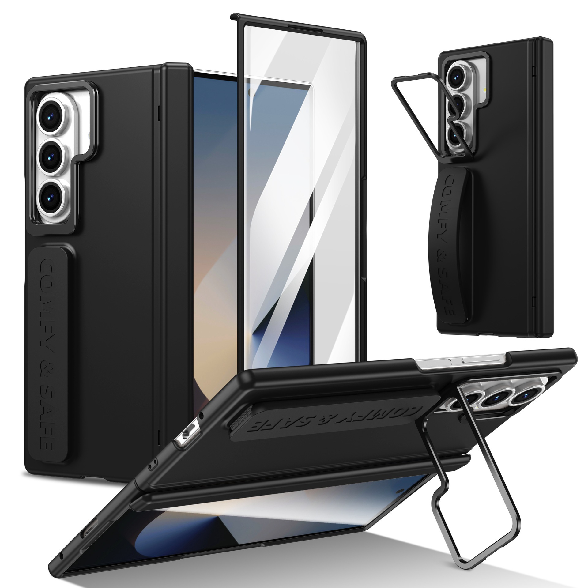 For Samsung Z Fold8 Ultra Phone Case Hinge Full Coverage Lens Bracket Strap Skin Feel Film Anti-Fall