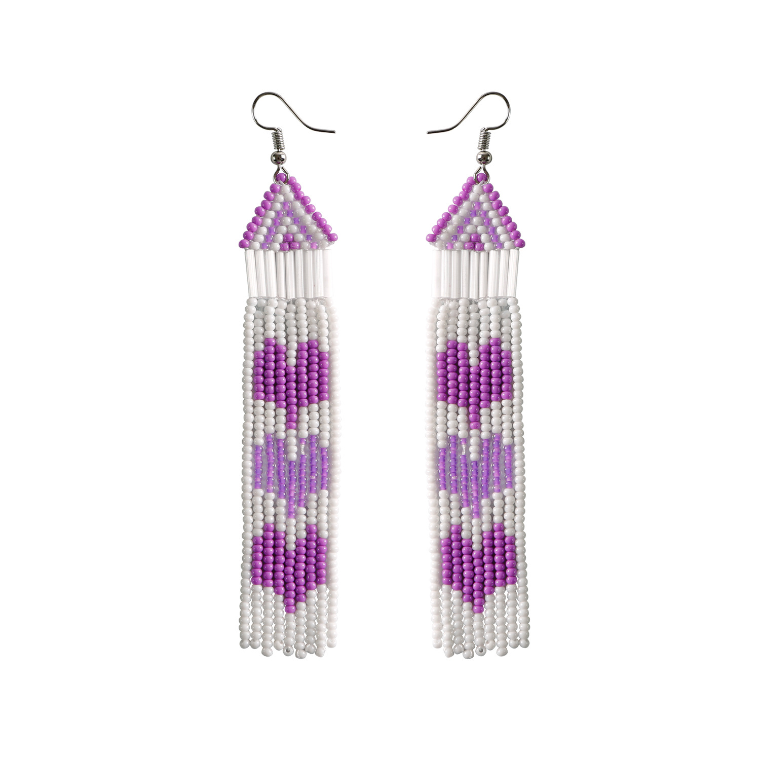 Seed Bead Tassel Earrings Bohemian Ethnic Style Handmade Earrings Handcrafted