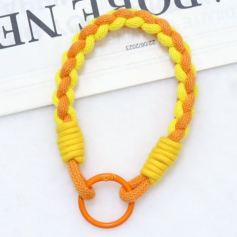 Hydrangea Phone Lanyard Hand Wrist Strap Black Brown Woven Cotton Rope Pendant Anti-Loss Phone Chain Women Cat Pendant