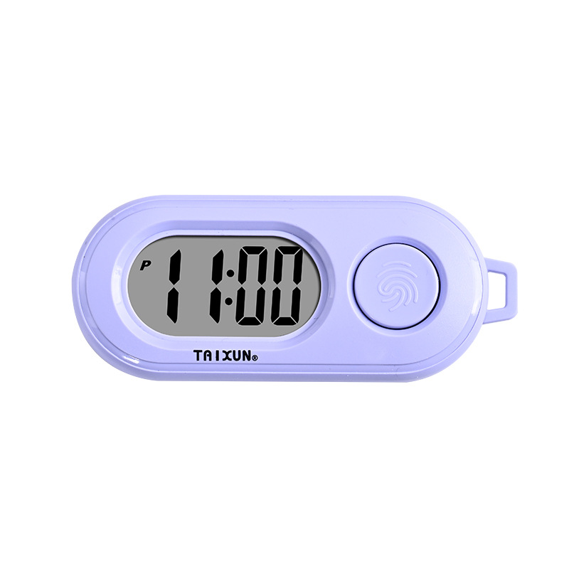 Mini keychain oval luminous wall clock candy color silent digital electronic watch exam hanging clock