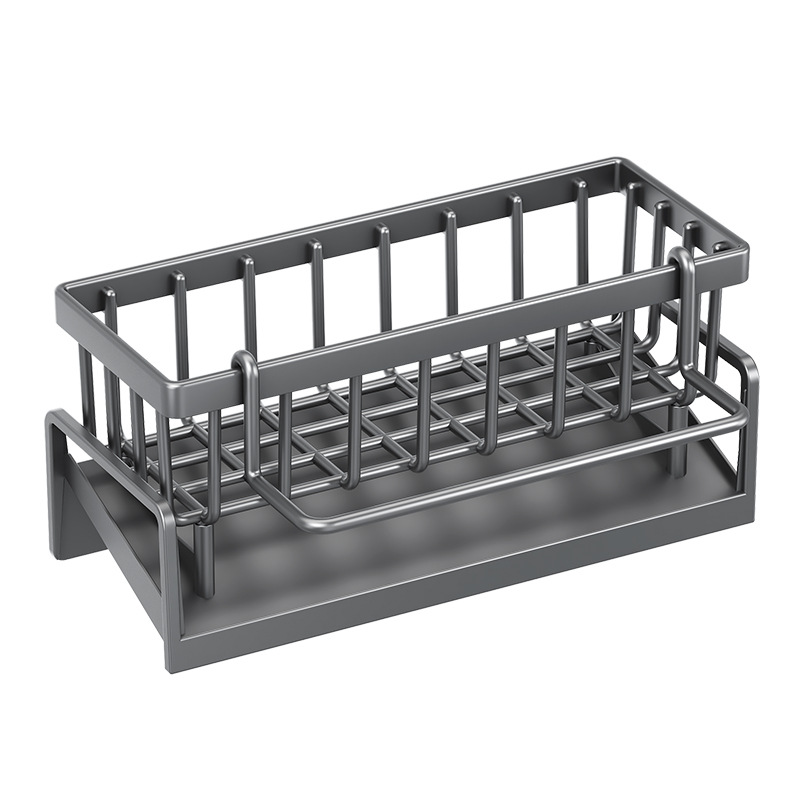 Sponge Holder, Kitchen Storage Rack, Sink Drain Rack, Dish Towel Holder, Sink Basket, Multifunctional Organizer and Storage Rack