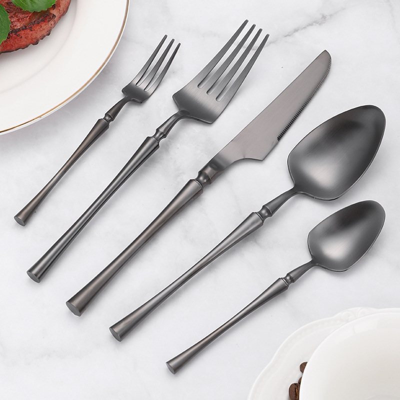 304 stainless steel tableware, knife fork spoon, small waist thickened solid household Western knife, hotel supplies, stirring spoon