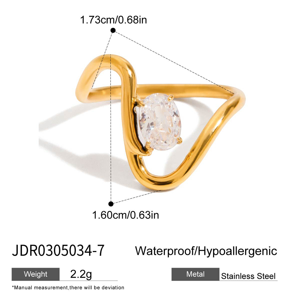 Jieding zircon hand jewelry small square sugar ring titanium steel jewelry women stainless steel accessories