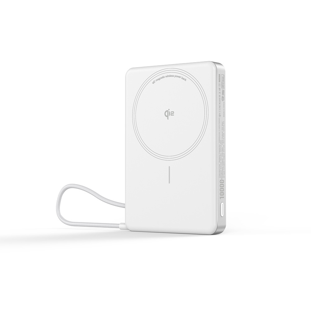 Ultra-thin Qi2 certified 10000mAh magnetic power bank CCC certified with TFT display wireless charging bank