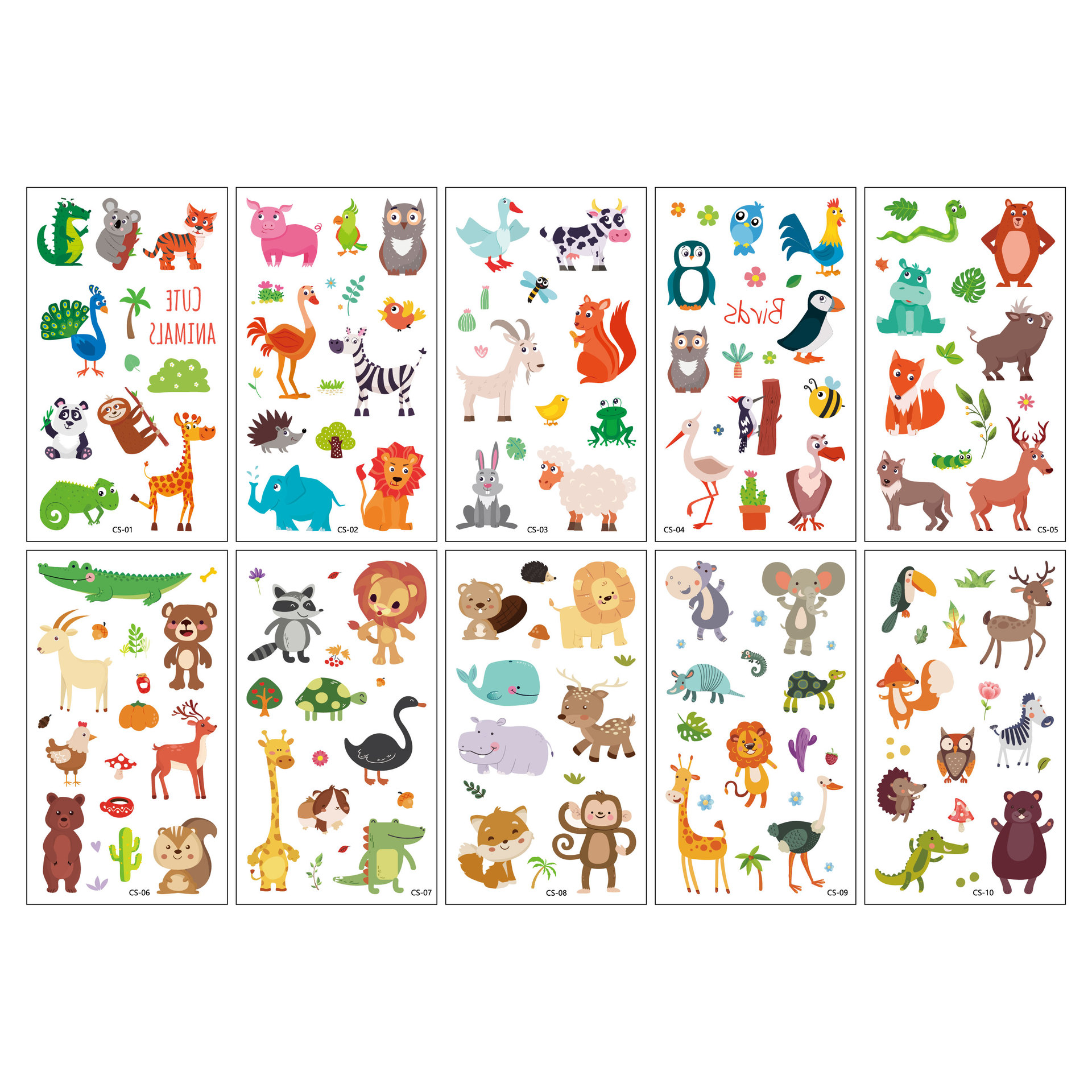 New Children Cartoon Tattoo Sticker Sticker Unicorn Dinosaur Mermaid Festival Tattoo Sticker